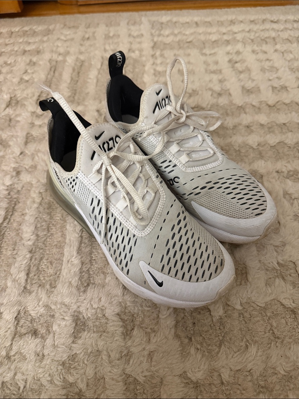 Nike Men’s Air Max 270 Sneakers - White with Black Accents
